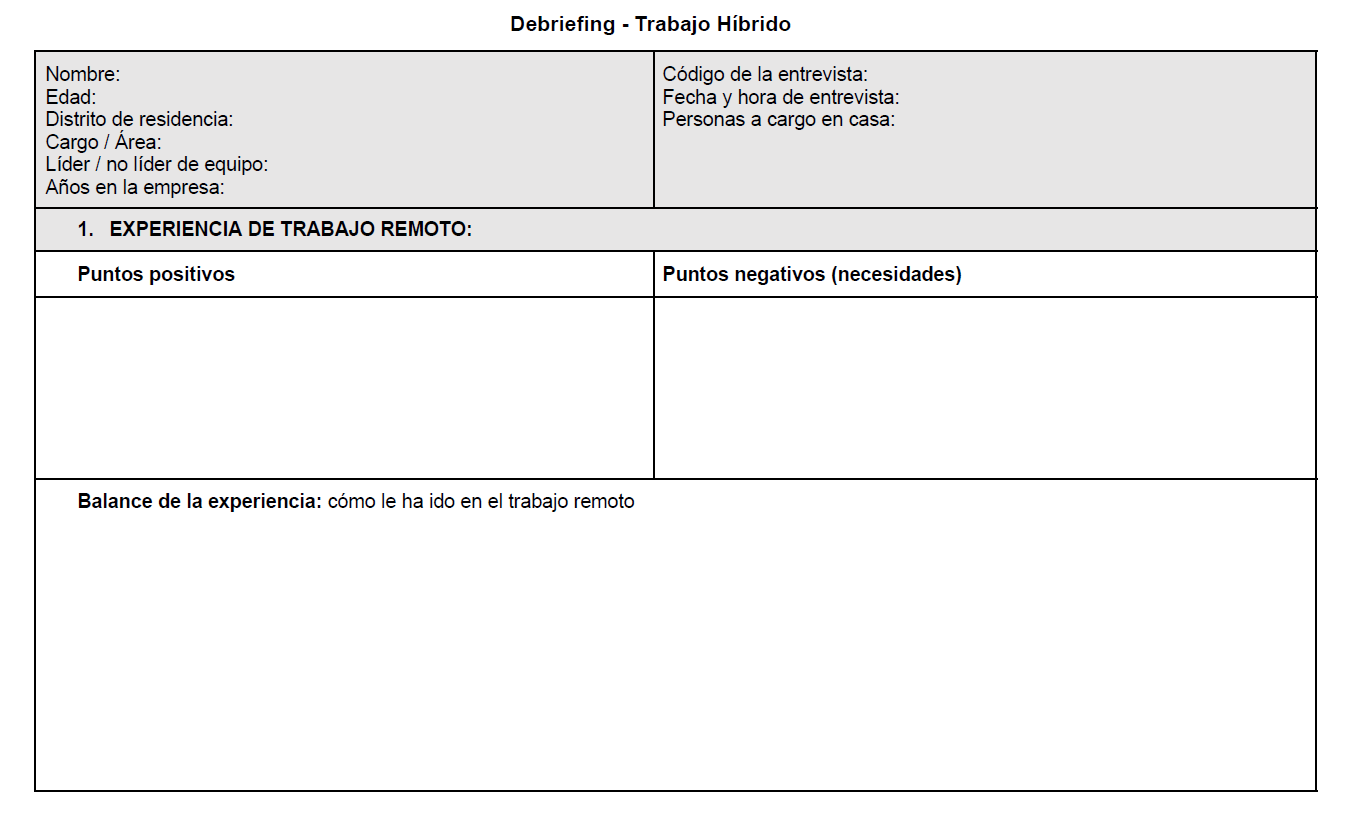 Debriefing Trabajo Híbrido