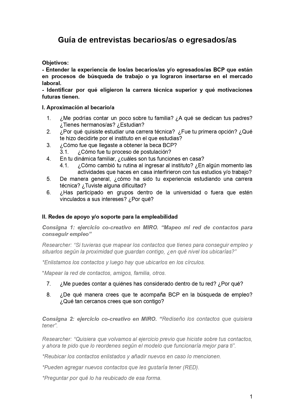 Guía de entrevista estudiantes becados